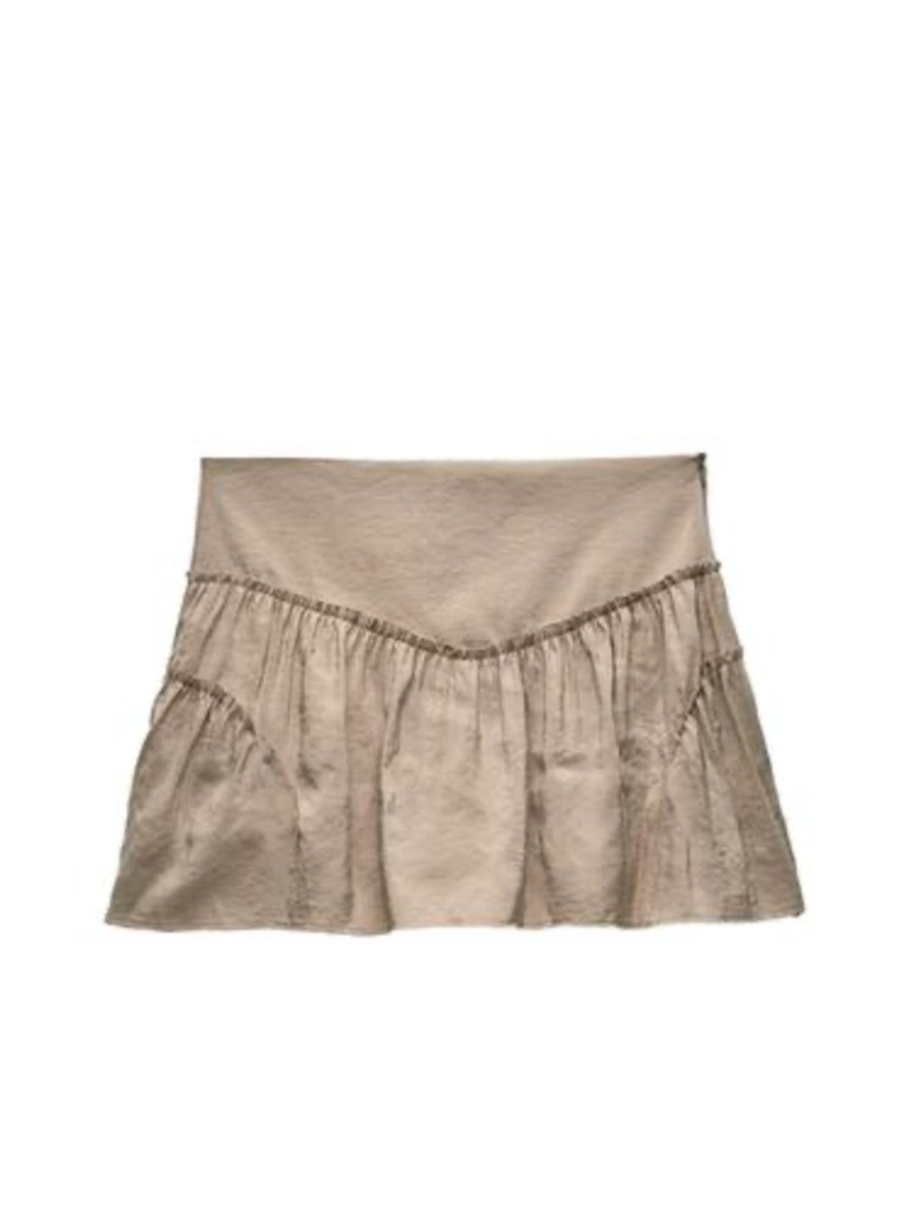 Zara Beige Tiered Mini Skirt